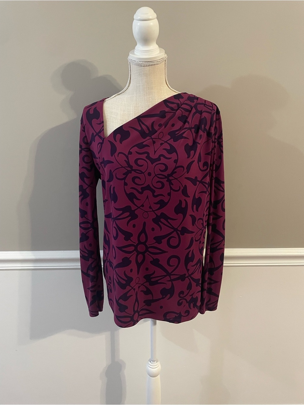Narciso Rodriguez Asymmetric Floral Printed Top | Size Medium